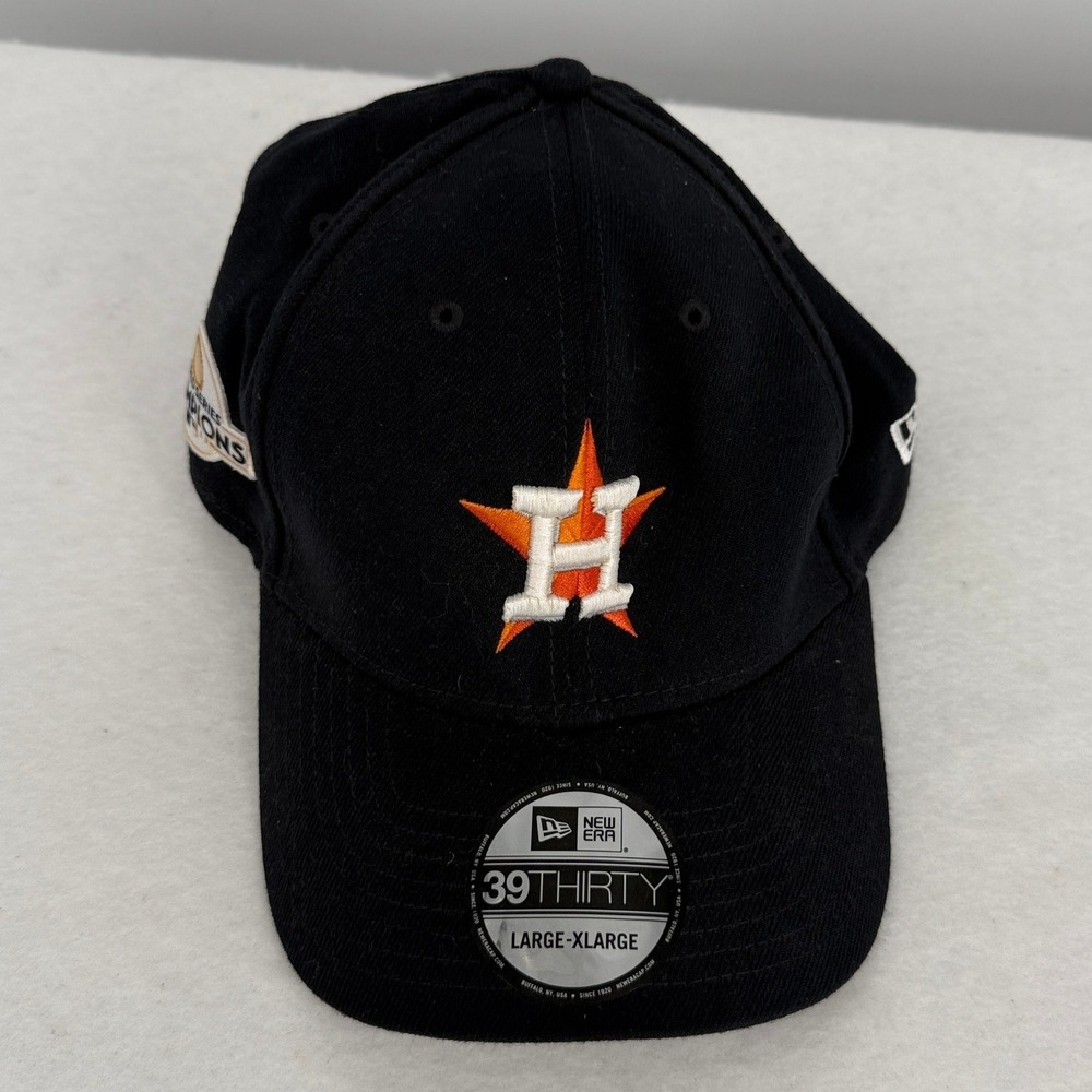 New Era 39THIRTY Houston Astros 2017 World Series Champions Hat Black Large-XL